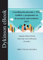 Coordinacion docente y TFG : analisis y propuestas en el escenario universitario 2019.