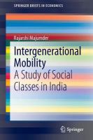 Intergenerational Mobility A Study of Social Classes in India /