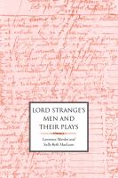 Lord Strange's Men and Their Plays /