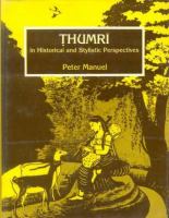 Tḥumrī in historical and stylistic perspectives /