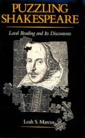 Puzzling Shakespeare : local reading and its discontents /