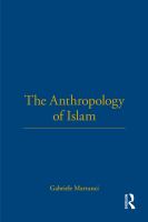 The Anthropology of Islam.