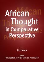 African Thought in Comparative Perspective.