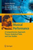 Musical Performance A Comprehensive Approach: Theory, Analytical Tools, and Case Studies /