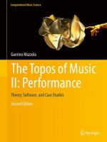 The Topos of Music II: Performance Theory, Software, and Case Studies /