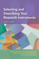 Selecting and describing your research instruments /