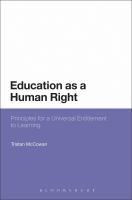 Education As a Human Right : Principles for a Universal Entitlement to Learning.