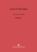 Prophets of regulation Charles Francis Adams, Louis D. Brandeis, James M. Landis, Alfred E. Kahn /