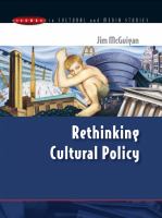 Rethinking Cultural Policy.