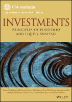 Investments : Principles of Portfolio and Equity Analysis.