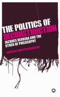 The Politics of Deconstruction : Jacques Derrida and the Other of Philosophy.