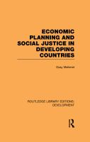 Economic Planning and Social Justice in Developing Countries.