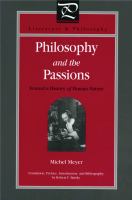 Philosophy and the passions : toward a history of human nature /