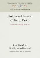 Outlines of Russian Culture.