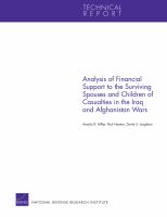 Analysis of financial support to the surviving spouses and children of casualties in the Iraq and Afghanistan Wars