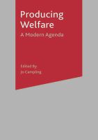 Producing welfare : a modern agenda /
