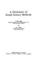 A dictionary of social science methods /