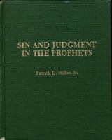 Sin and judgment in the prophets : a stylistic and theological analysis /