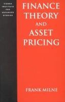 Finance theory and asset pricing /