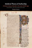 Medieval theory of authorship : scholastic literary attitudes in the later Middle Ages /