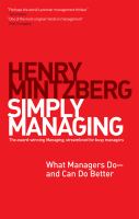 Simply Managing : What Managers Do -- and Can Do Better.