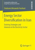 Energy Sector Diversification in Iran Evolving Strategies and Interests in the Electricity Sector /