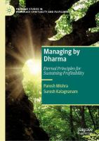 Managing by Dharma Eternal Principles for Sustaining Profitability /