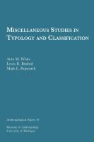 Miscellaneous studies in typology and classification /