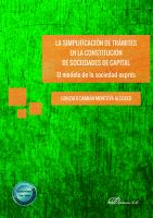 La Simplificación de Trámites en la Constitución de Sociedades de Capital