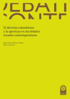 El Derecho Colombiano y la Apertura en Los Debates Sociales Contemporáneos