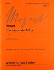 Klaviersonate A-Dur KV 331 Piano sonata in A major K 331 = Sonate pour piano en la majeur KV 331 /