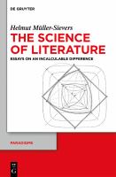 The science of literature essays on an incalculable difference /