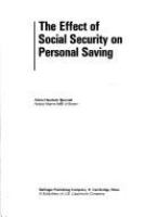 The effect of social security on personal saving.