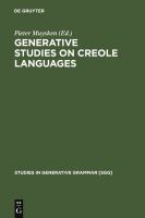 Generative Studies on Creole Languages.