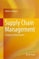 Supply Chain Management Strategy and Organization  /