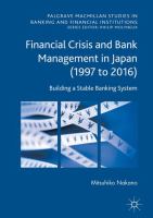 Financial Crisis and Bank Management in Japan (1997 to 2016) Building a Stable Banking System /