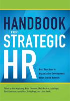 Handbook for Strategic HR : Best Practices in Organization Development from the OD Network.