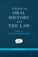 A guide to oral history and the law