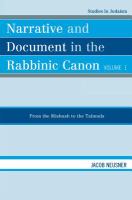 Narrative and document in the Rabbinic canon