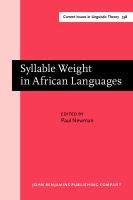 Syllable weight in African languages