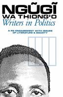 Writers in politics : a re-engagement with issues of literature and society /