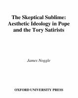 The skeptical sublime aesthetic ideology in Pope and the Tory satirists /