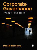 Corporate Governance : Principles and Issues.
