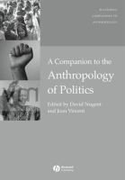 A Companion to the Anthropology of Politics.