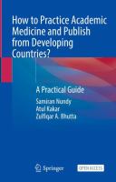 How to Practice Academic Medicine and Publish from Developing Countries? A Practical Guide /