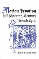 Marian devotion in thirteenth-century French lyric /