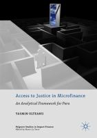 Access to Justice in Microfinance An Analytical Framework for Peru /