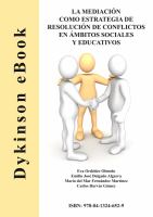 La mediación como estrategia de resolución de conflictos en ámbitos sociales y educativos /