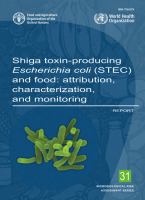 Shiga Toxin-Producing Escherichia Coli (STEC) and Food : Attribution Characterization and Monitoring.