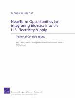Near-Term Opportunities for Integrating Biomass into the U.S. Electricity Supply : Technical Considerations.